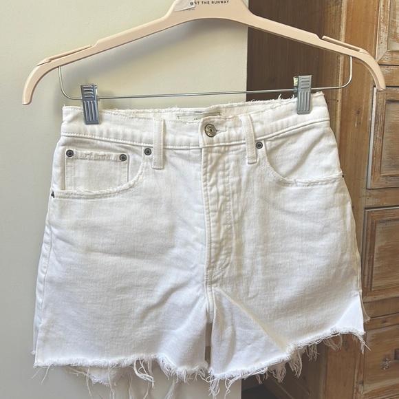 White Abercrombie High Rise Denim Short - Picture 1 of 3